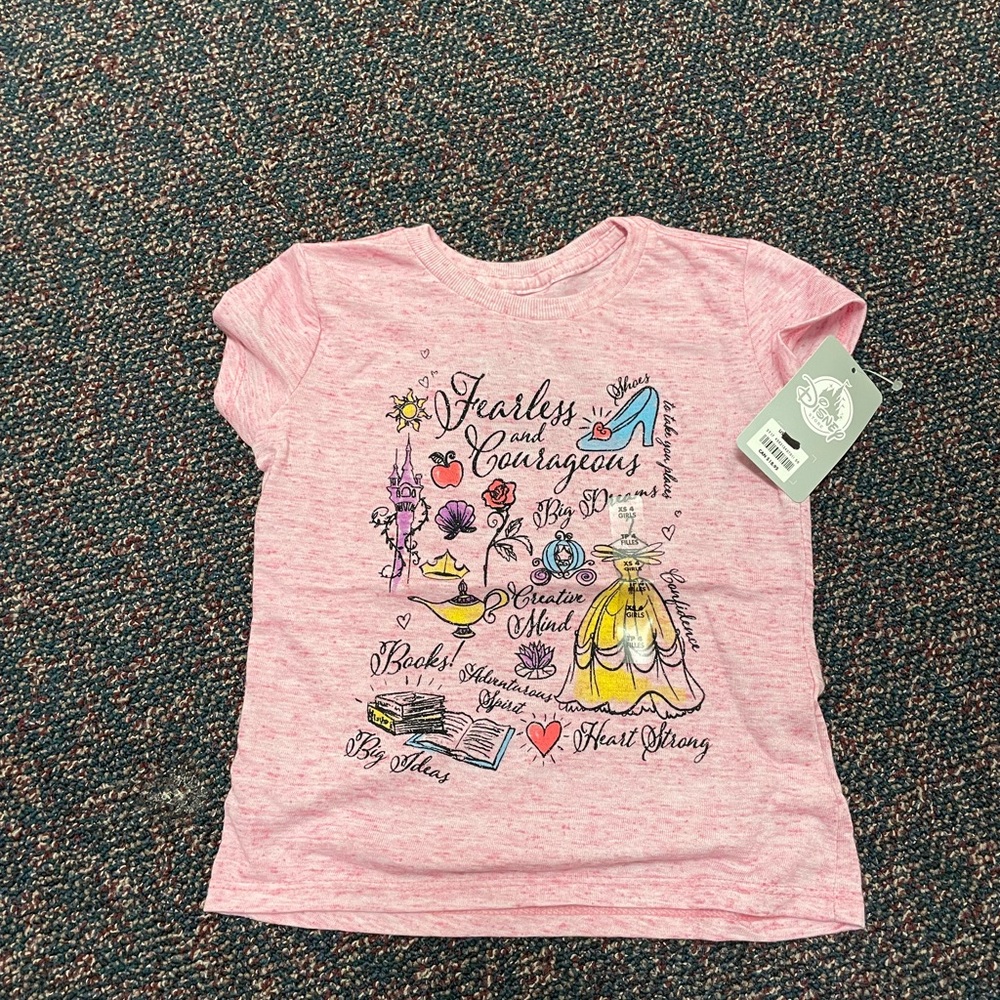 Disney Belle Pink 'Fearless and Courageous' Graphic Tee